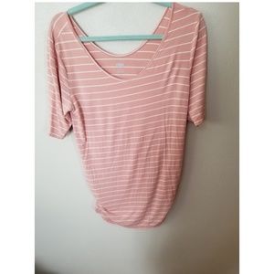 Pink and white striped old navy maternity top